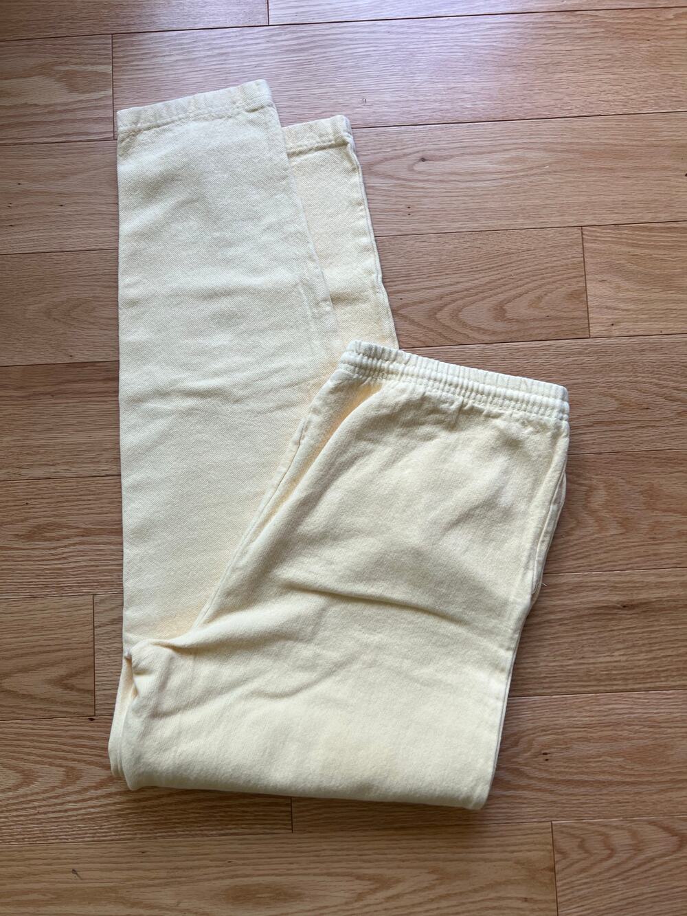 Vintage Casual Leisure Cotton Pants Yellow Made In USA Size Medium JJ